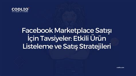 Facebook Marketplace’te Ürün Satışı Yapma